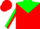 Silk - Red, Green Yoke, White 'GT', Green Stripe on sleeves