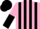 Silk - Pink and Black stripes, halved sleeves, Black cap