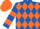 Silk - Royal Blue and Orange Diamonds, Blue Sleeves, Orange Hoop, Blue and Orange Cap