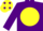 Silk - PURPLE, yellow disc, yellow cap, purple spots