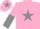 Silk - pink, grey star, halved sleeves, pink cap, grey star
