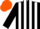 Silk - Black and white stripes, amber cap