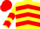 Silk - Yellow, red chevrons, red chevrons on sleeves, yellow and red cap