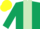 Silk - Dark Green, Light Green stripe, Yellow cap