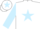 Silk - White, Light Blue star, sleeves and star on cap