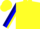 Silk - Yellow, Navy Blue 'V', Blue Stripe on Sleeves, Yellow Cap