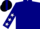 Silk - Teal, Navy Blue Panel, White 'JEM' on Navy Blue, White Stars on Sle