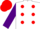 Silk - WHITE, red spots, purple sleeves, red cap