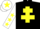 Silk - BLACK, yellow cross of lorraine, white sleeves, yellow stars, white cap, yellow star