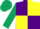 Silk - Purple and Yellow (quartered), Dark Green sleeves and cap