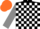 Silk - Black and White check, Grey sleeves, Orange cap