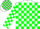 Silk - White, green blocks,