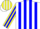 Silk - WHITE, Yellow 'GCS' in Blue Circle', Blue Stripes on S