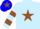 Silk - Light Blue, Brown Star, Two Brown Hoops on Sleeves, Blue Cap, Brown Star