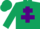 Silk - Dark green, purple cross of Lorraine