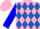 Silk - Hot Pink, Royal Blue Diamonds, Pink Bars on Blue Sleeves,