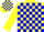 Silk - Yellow and Blue Quarters with 'JF', Blue Blocks on Yellow Sleeves
