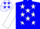 Silk - Blue, Circle of White Stars with 'R' Centered on Back, White Sleeves with Re