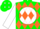 Silk - Green, Green Shamrock in White disc, Orange Diamonds on White sleeves