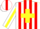 Silk - White, red stripes with yellow cross sash, red stripes, yellow cross stripe on white
