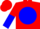 Silk - Red, Red C on Blue disc, Red and Blue Halved Sleeves, Red Cap