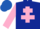 Silk - Dark Blue, Pink Cross of Lorraine, sleeves and royal blue cap