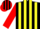 Silk - Black, Red and Yellow Emblem, Yellow Stripes on Red Sleeves, Red an