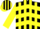 Silk - BLACK, Yellow Chevrons on Body and Stripes on Sleeves