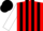 Silk - Dark red and black stripes, white sleeves, dark red and black cap