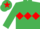 Silk - EMERALD GREEN, red triple diamond, red star on cap