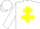 Silk - WHITE, yellow cross of lorraine, white cap