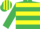 Silk - EMERALD GREEN & YELLOW HOOPED, striped cap