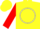 Silk - Yellow, Red Horsehead in White Circle, Red Sleeves