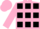 Silk - Pink, Black Squares