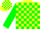 Silk - Yellow and Green Blocks, Green 'W', Yellow bands  on Green sleeves