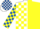 Silk - White, Royal Blue and Yellow Halved Blocks