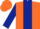 Silk - ORANGE, dark blue panel & sleeves, orange cap