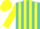 Silk - Turquoise, yellow stripes on sleeves, yellow cap
