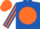 Silk - Royal blue, orange disc, striped sleeves, Orange Cap