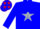 Silk - Blue, Red 'HF' in Silver Star, Red & Blue Stars on Silver