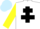 Silk - WHITE, black cross of lorraine, yellow sleeves, light blue cap