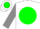 Silk - White, White Emblem on Green disc, Green and Grey Bars on Sleeves, Green C