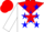 Silk - White, '5' on red star, red yoke, blue stars on white sleeves, red cap