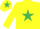 Silk - Yellow, Emerald Green star and star on cap
