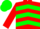 Silk - Red and Green chevrons, Green cap
