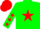 Silk - Green, Red star, Green sleeves, Red stars, Red cap