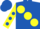 Silk - Royal Blue, large Yellow spots, Yellow sleeves, Royal Blue spots