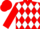 Silk - Red, White 'B', White Diamonds on Red Sleeves, Red Cap