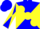 Silk - BLUE, Yellow large spots, Blue & Yellow Diagonally Quartered S
