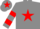 Silk - Grey, Red star, hooped sleeves and star on cap